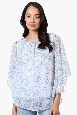 Limite Floral Poncho Necklace Blouse