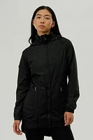 Canada Weather Gear Long Hooded Lightweight Jacket - Black