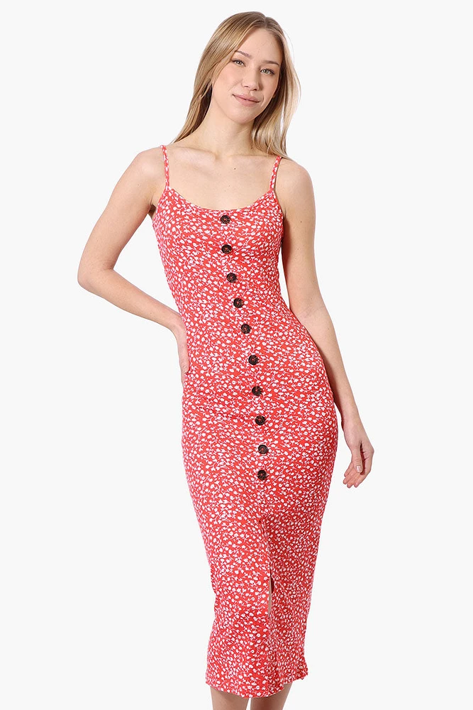 Majora Floral Button Down Midi Dress