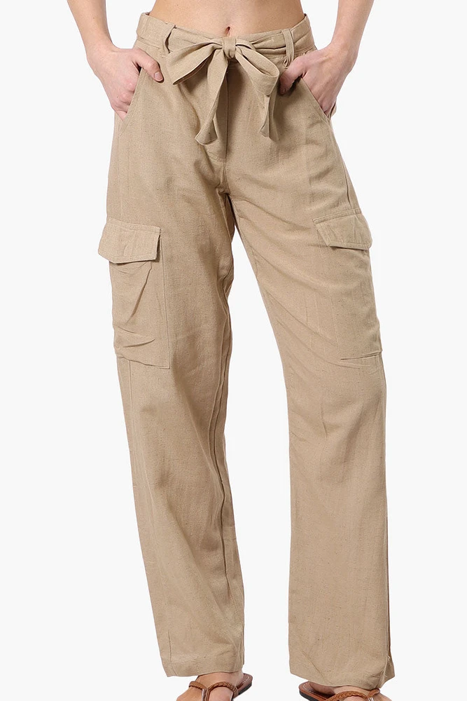 Helium Belted Linen Cargo Pants
