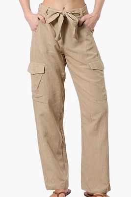 Helium Belted Linen Cargo Pants