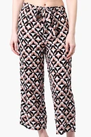 Beechers Brook Patterned Tie Waist Cropped Pants - White