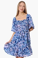 Majora Floral Puff Sleeve Smocked Day Dress