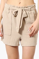 Urbanology Solid Belted Shorts