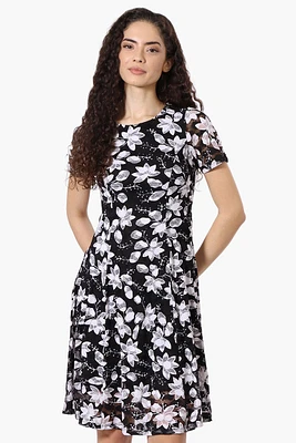 Limite Floral A-Line Mesh Day Dress
