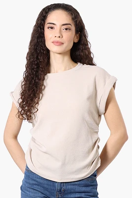 Impress Short Sleeve Side Ruching Blouse