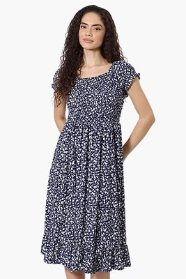 Beechers Brook Floral Smocked Tiered Day Dress