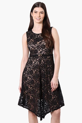 Limite Floral Lace Sequin Cocktail Dress
