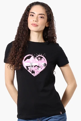 Canada Weather Gear Heart Mountain Print Tee