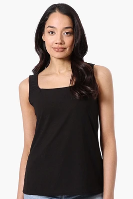 Beechers Brook Solid Square Neck Tank Top