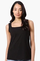 Beechers Brook Solid Square Neck Tank Top