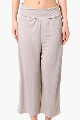Costa Blanca Solid Fold Over Cropped Pants