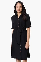 Urbanology Belted Roll Up Sleeve Day Dress