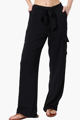 Stylexchange Vintage Belted Cargo Pants - Black