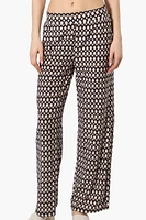 International INC Company Patterned Wide Leg Pants - Black