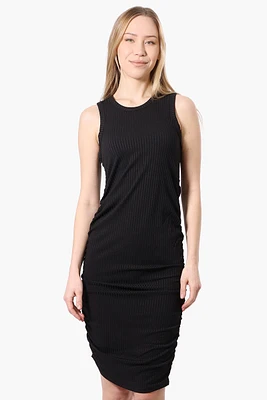 Majora Ribbed Sleeveless Ruched Side Day Dress
