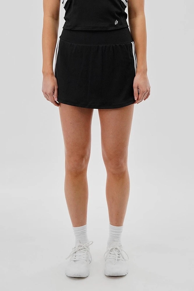 Body Instinct Striped Tennis Skirt - Black