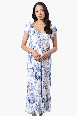 International INC Company Floral Smocked Back Maxi Dress