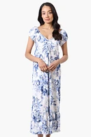 International INC Company Floral Smocked Back Maxi Dress