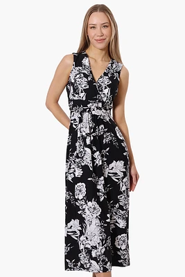 International INC Company Floral Padded Crossover Maxi Dress