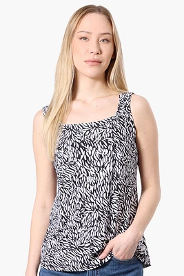 International INC Company Patterned Square Neck Tank Top