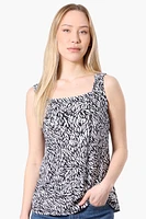 International INC Company Patterned Square Neck Tank Top