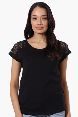 Majora Floral Lace Cap Sleeve Tee