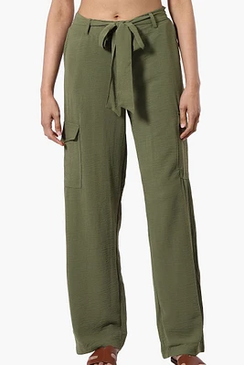 Stylexchange Vintage Belted Cargo Pants - Olive