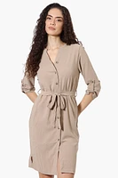 Urbanology Button Down Belted Day Dress
