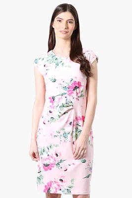 International INC Company Floral Cap Sleeve Cocktail Dress