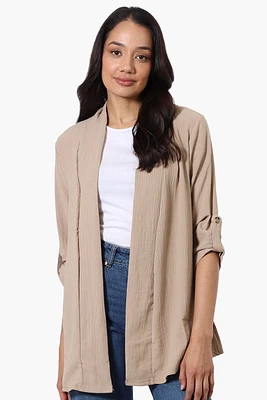 Urbanology Roll Up Sleeve Open Wrap Cardigan
