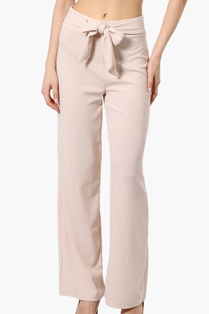 Majora Solid Belted Pants - Cream