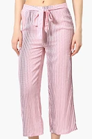 International INC Company Dotted Tie Waist Cropped Pants - Pink