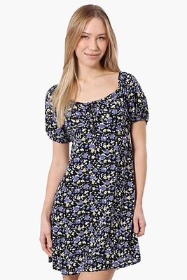 Beechers Brook Floral U Neck Short Sleeve Day Dress