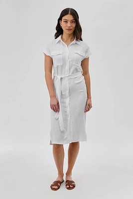 Stylexchange Vintage Belted Button Up Midi Dress