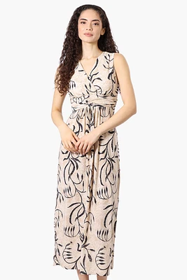 Beechers Brook Floral Padded Crossover Maxi Dress