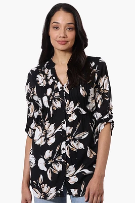 International INC Company Floral Pintuck Blouse