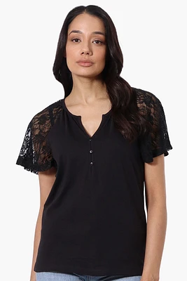 Majora Lace Cap Sleeve V-Neck Tee