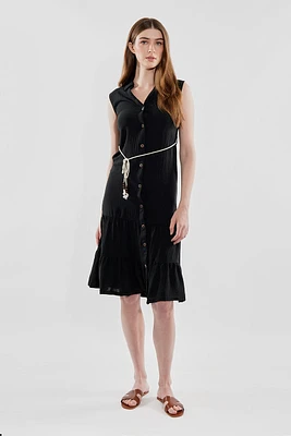 Stylexchange Rope Belted Button Down Day Dress