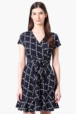 Beechers Brook Floral Belted Crossover Day Dress