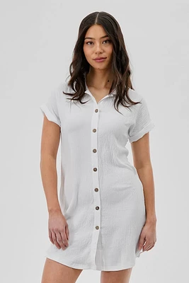 Stylexchange Vintage Button Up Short Sleeve Day Dress