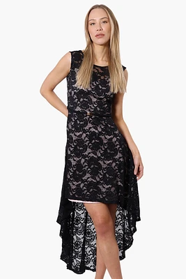 Limite Floral Lace High Low Prom Dress