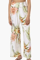 International INC Company Floral Fold Over Palazzo Pants - White