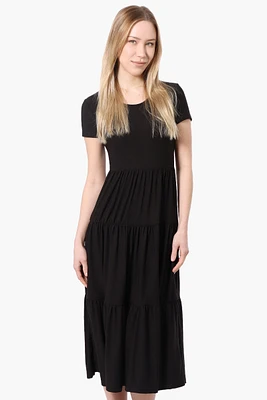 Costa Blanca Short Sleeve Tiered Maxi Dress