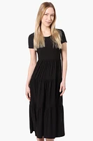 Costa Blanca Short Sleeve Tiered Maxi Dress