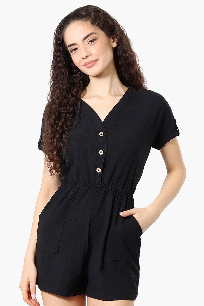 Urbanology Back Tie Button Up Romper