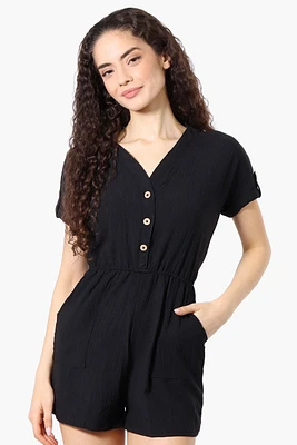 Urbanology Back Tie Button Up Romper