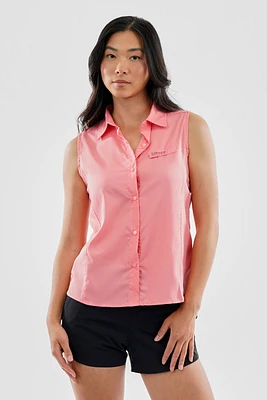Canada Weather Gear Sleeveless Button Up Collared Shirt