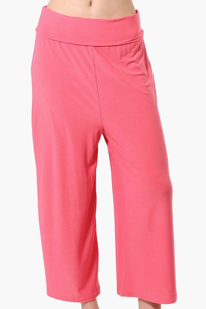 International INC Company Solid Fold Over Cropped Pants