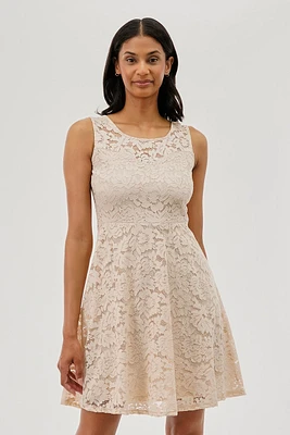 Costa Blanca Floral Lace Sleeveless Cocktail Dress